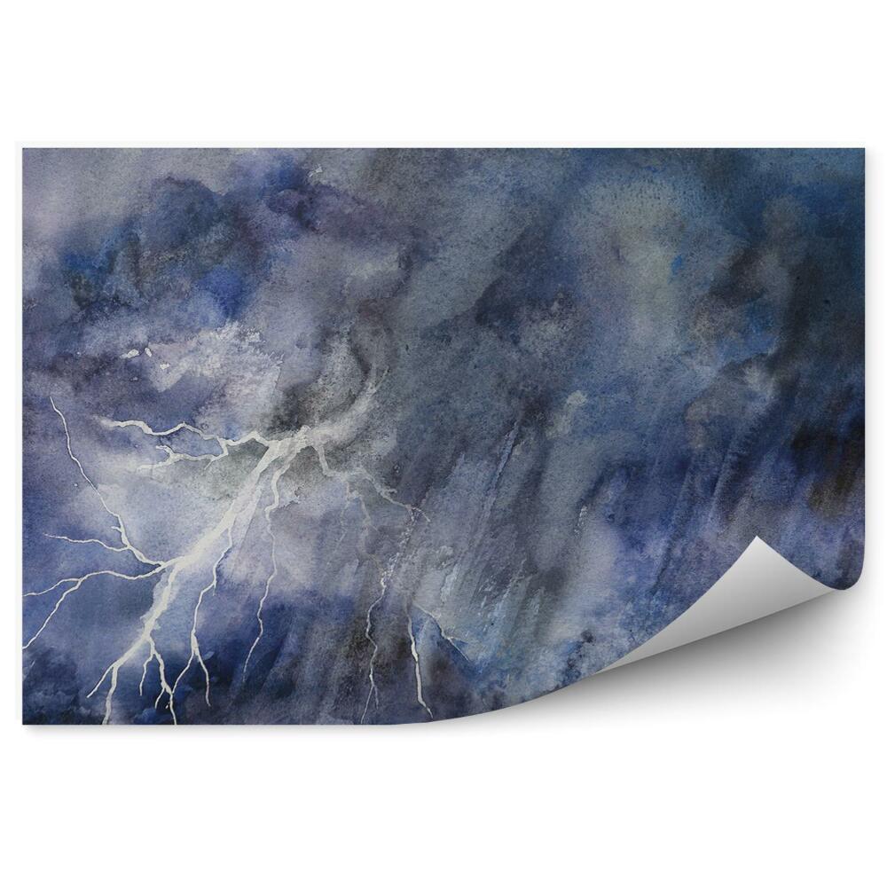 Fototapeta Búrlivá noc silný dážď maľované