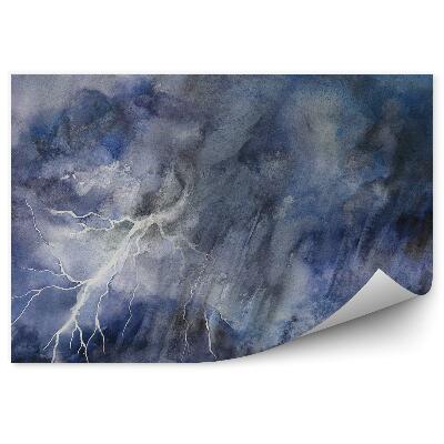 Fototapeta Búrlivá noc silný dážď maľované