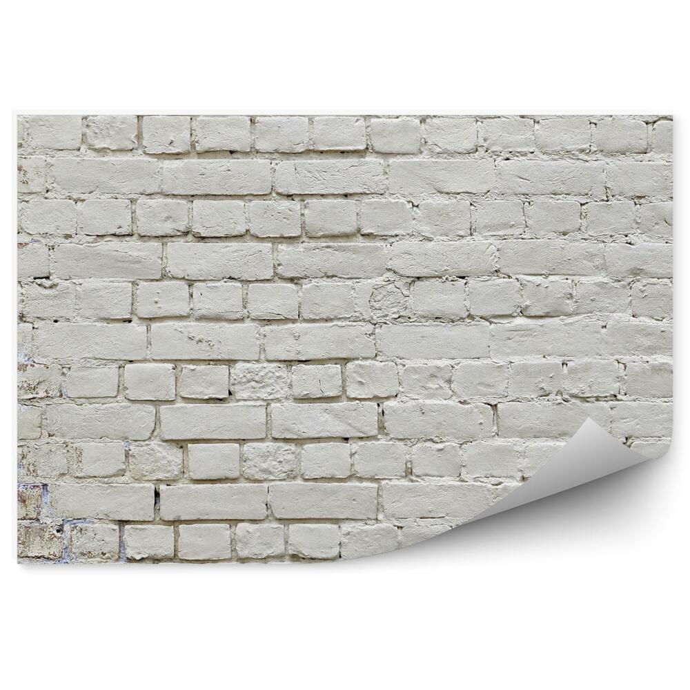 Fototapeta na stenu Murivo z bielych trených tehál s prvkami z červených tehál