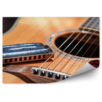 Fototapeta Akustická gitara nástroj harmonika