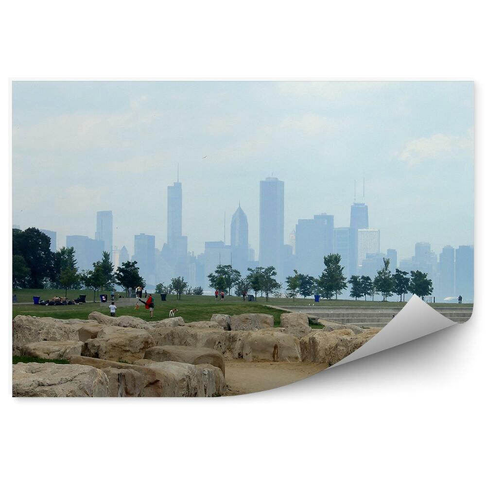 Fototapeta Veža tiene stromy ľudia skaly schody