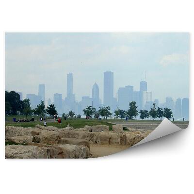 Fototapeta Veža tiene stromy ľudia skaly schody