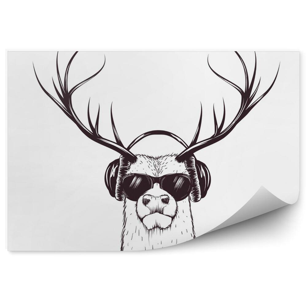 Fototapeta Jeleň v hudobných slúchadlách