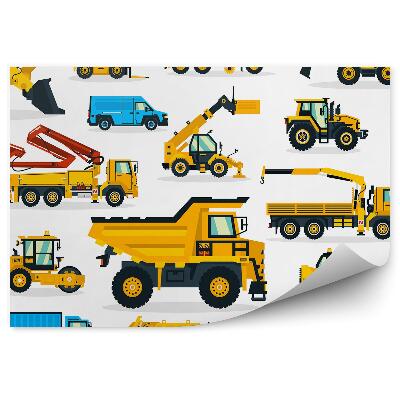 Fototapeta na stenu Zbierka stavebných áut vozidiel biele pozadie