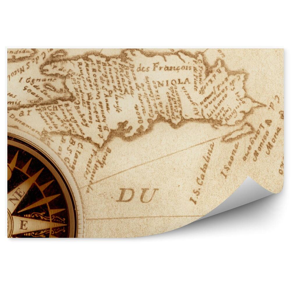 Fototapeta Veterná ružica stará mapa sveta