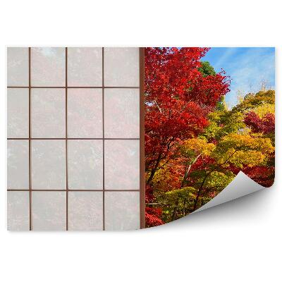 Fototapeta na stenu Farebné okno les japonsko