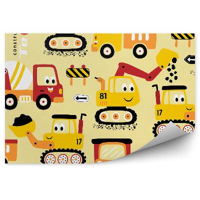 Fototapeta Veselé stavebné autá renovačné značky