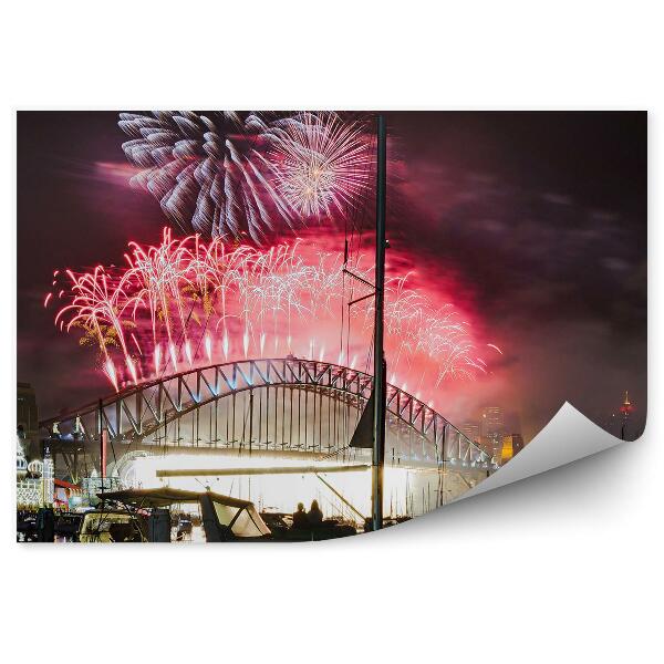 Fototapeta Ognjemet nočne luči čoln sydney