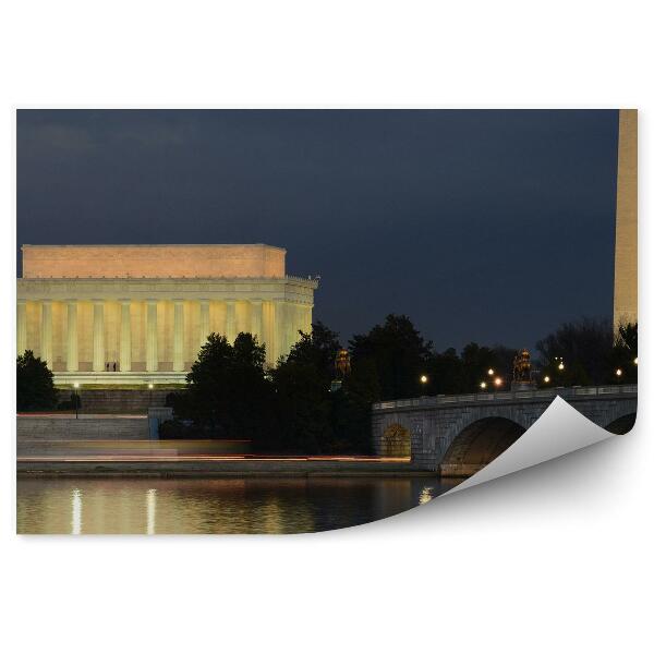 Fototapeta Washington monument Lincoln mauzóleum most rieka Washington USA