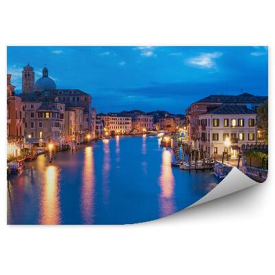 Fototapeta na stenu Mesto Súmrak Voda Svetlá Benátky