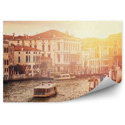 Fototapeta na stenu Západ Slnka Benátky Kanál Grande Lode Budovy