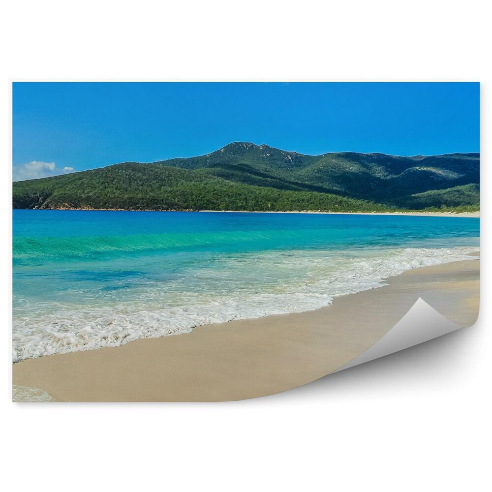 Fototapeta na stenu Hory Tráva Pláž Oceán Obloha Mraky