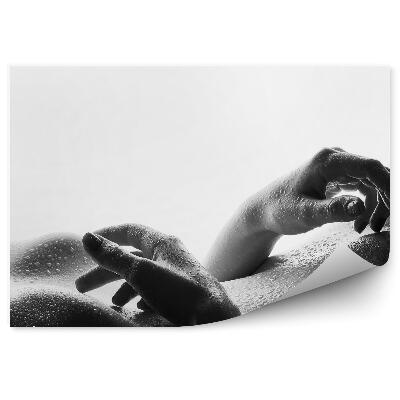 Fototapeta na stenu Zmyselné Ženské Telo S Kvapkami Vody Čierna A Biela