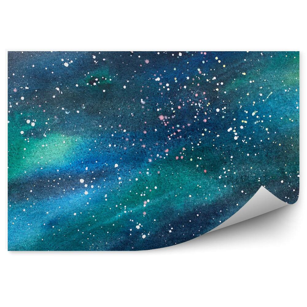 Fototapeta Modrozelený Obraz Hviezd Galaxie