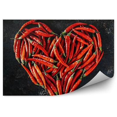 Fototapeta na stenu Tvar Srdca Papriky Zelenina Čierne Pozadie