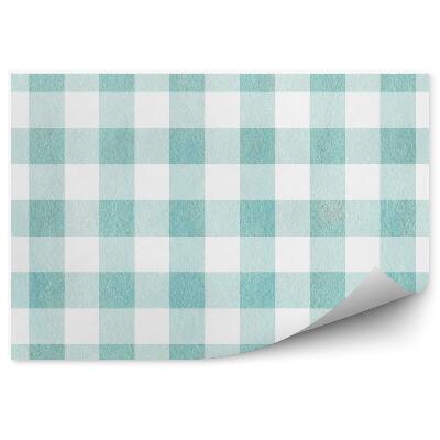 Fototapeta Zelené kockované línie kocka biele pozadie