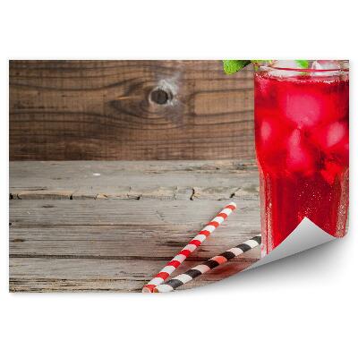 Fototapeta Ľadový čaj šťava ľad mäta drevené slamky