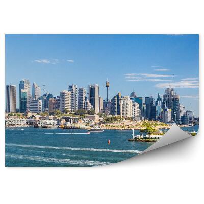 Fototapeta Mrakodrapy stromy lode oceán obloha mraky Sydney