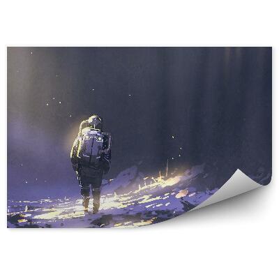 Fototapeta Astronaut Mesiac Sneh Hory Sci-Fi