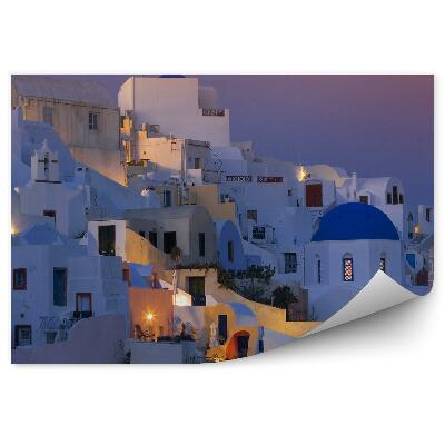 Fototapeta na stenu Pohľad z vtáčej perspektívy Santorini budovy Grécko noc