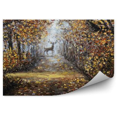 Fototapeta na stenu Akvarel jeleňa v jesennom parku