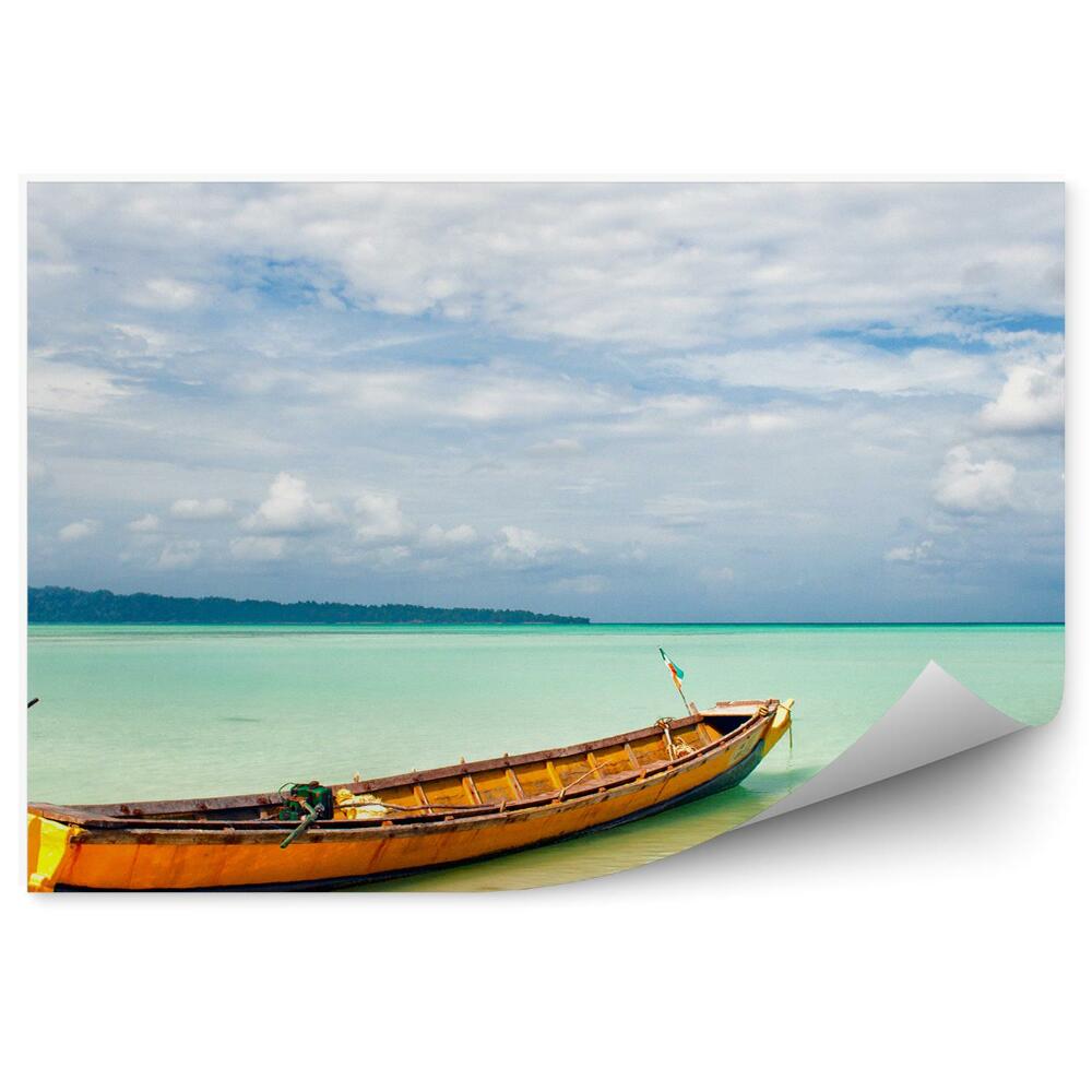Fototapeta Tradičná Loď India Ostrov Voda Mraky