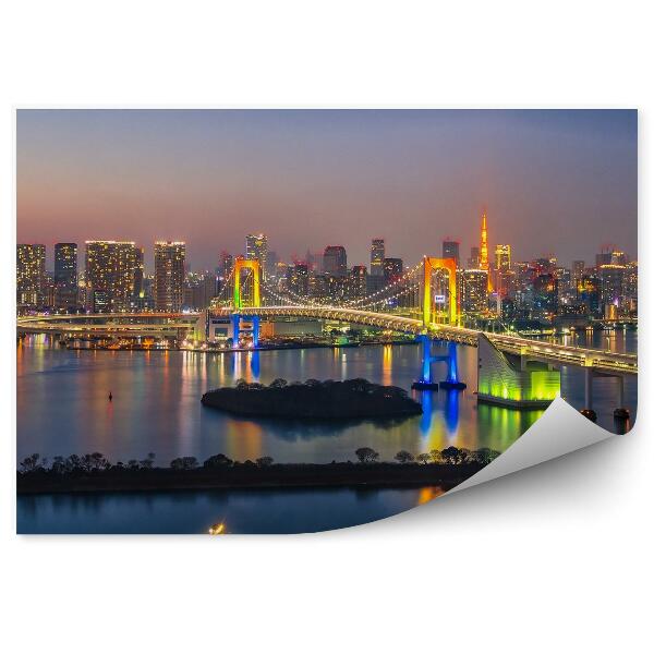 Fototapeta na stenu Panoráma japonského mesta farebný most