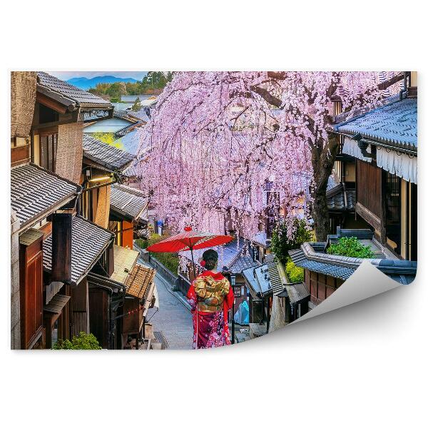 Fototapeta Žena Mesto Japonský Čerešňový Kvet Strom