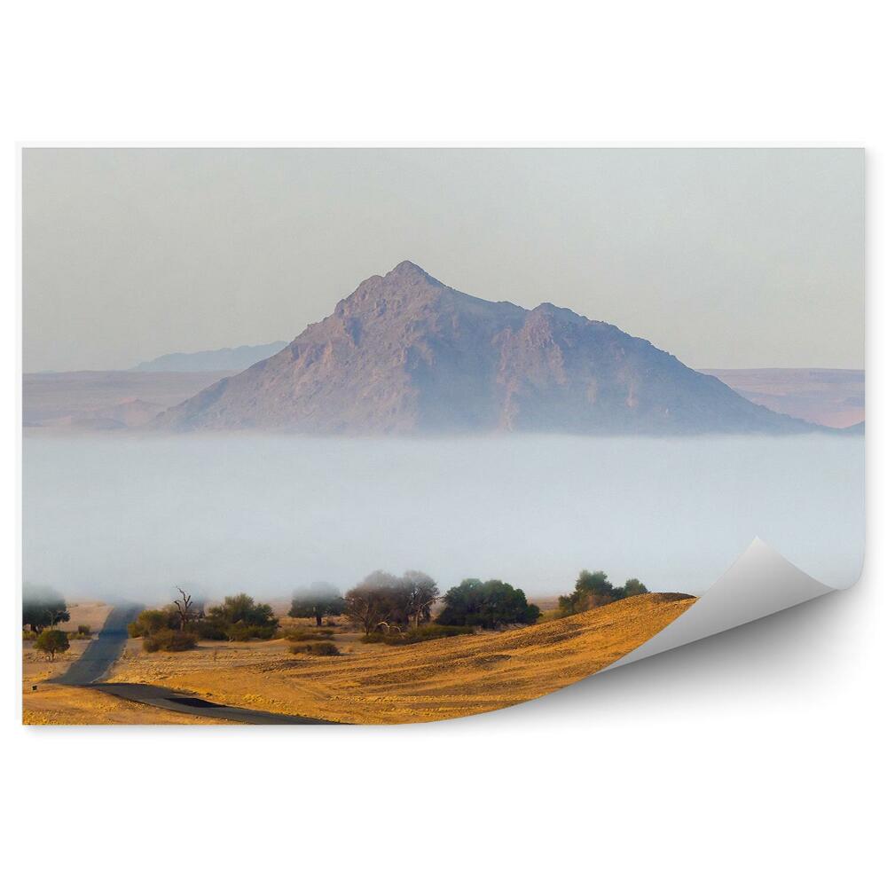 Fototapeta na stenu Hmla Nad Asfaltovou Cestou Púšť Namib Hory Obloha Ranná Hmla