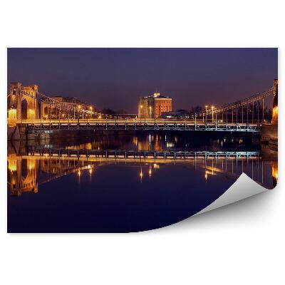 Fototapeta na stenu Grunwaldský most Vroclav rieka tiene noc