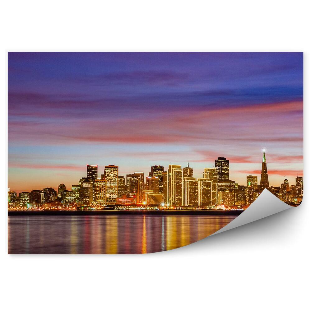 Fototapeta na stenu Mrakodrapy kalifornské budovy svetlá oceán západ slnka