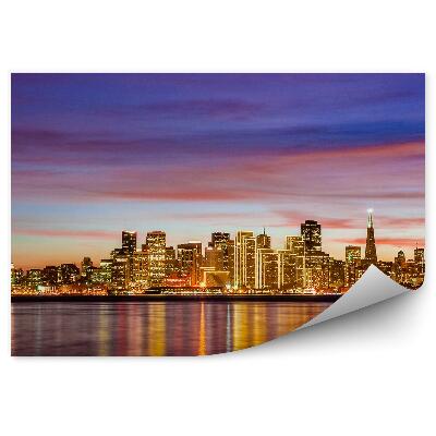 Fototapeta na stenu Mrakodrapy kalifornské budovy svetlá oceán západ slnka