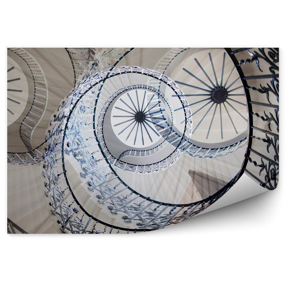 Fototapeta na stenu Sodobno spiralno stopnišče, okrašeno z ograjami