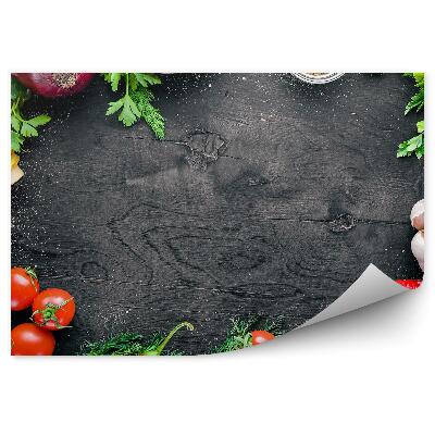 Fototapeta na stenu Zdravé jedlo zelenina červená zelená korenie olej