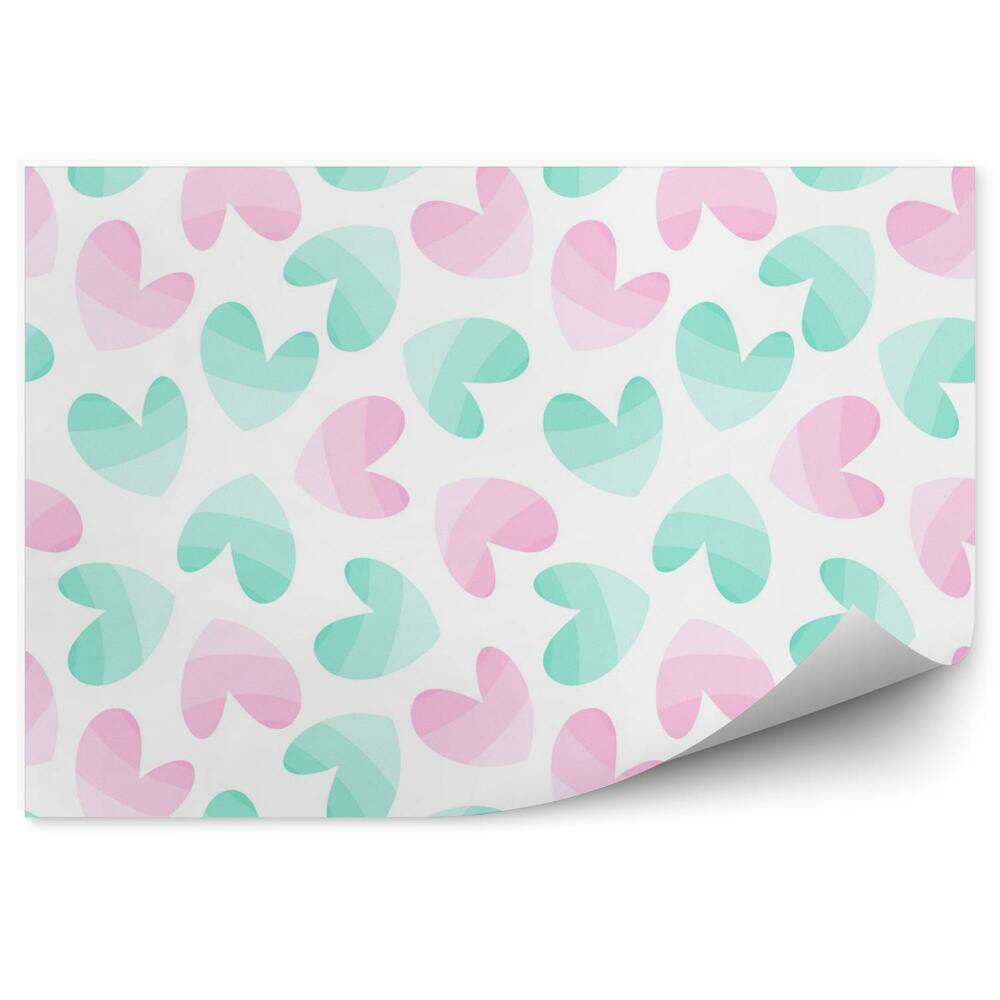 Detská fototapeta Modré a ružové srdcia