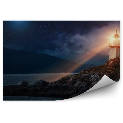 Fototapeta Nočný Maják Svetlo Ostrov Nórsko