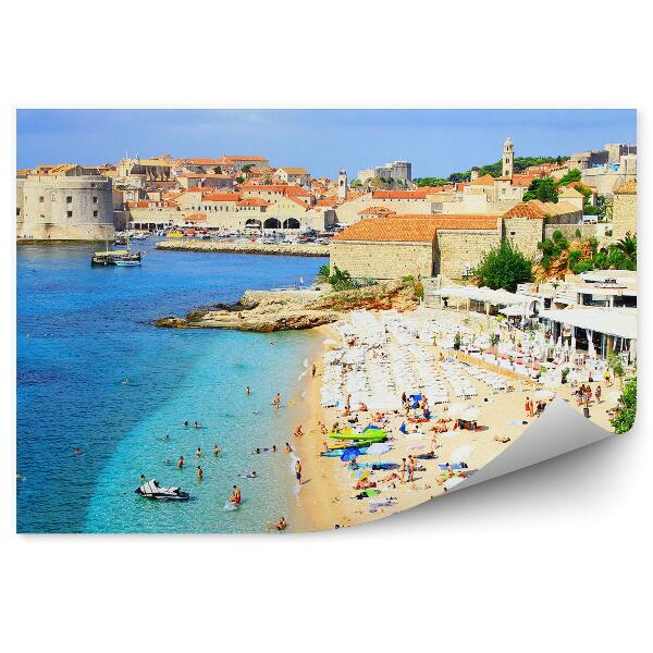 Fototapeta Dubrovník Piesočnatá Pláž Turisti Leto Chorvátsko