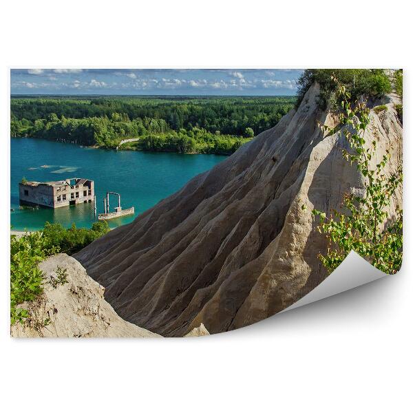 Fototapeta na stenu Ruiny budovy v horskom jazere