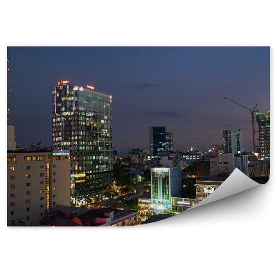 Fototapeta na stenu Budovy mrakodrapov noc Tokio Japonsko