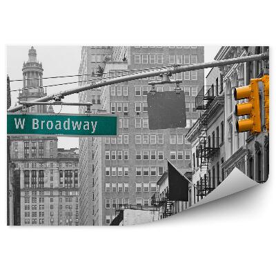 Fototapeta Mrakodrapy schodisko svetlá nápis Broadway New York