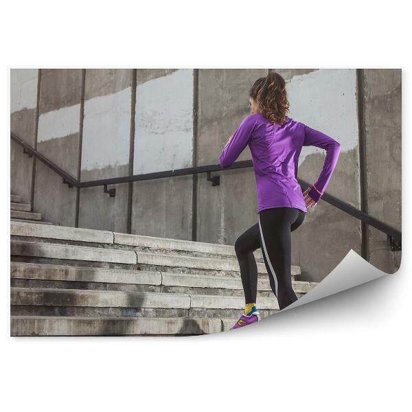Fototapeta na stenu Tek po stopnicah športni fitnes stena