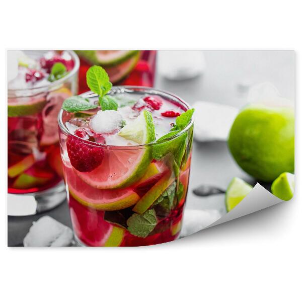 Fototapeta Mojito malinové limetkový ľadový mätový nápoj nápoj