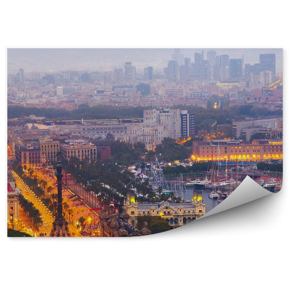 Fototapeta na stenu Port Vell panoráma Barcelony noc