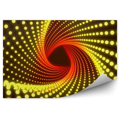 Fototapeta Skrútený tunel zo žltých a červených bodiek