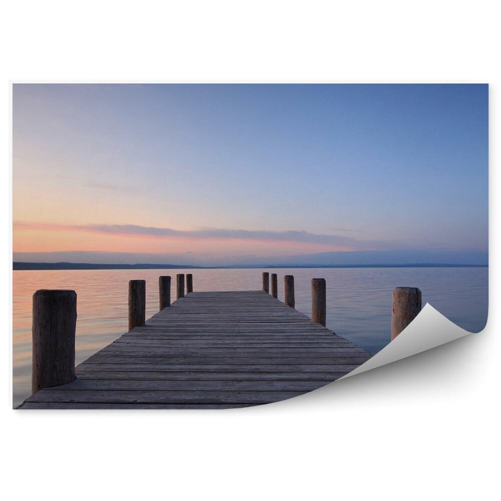 Fototapeta Mólo Jachta Jazero Mraky Západ Slnka