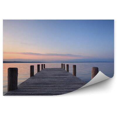 Fototapeta Mólo Jachta Jazero Mraky Západ Slnka