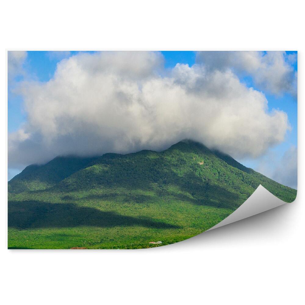 Fototapeta na stenu Nevis sopka na svätého Krištofa nevis domy jazero loď pár