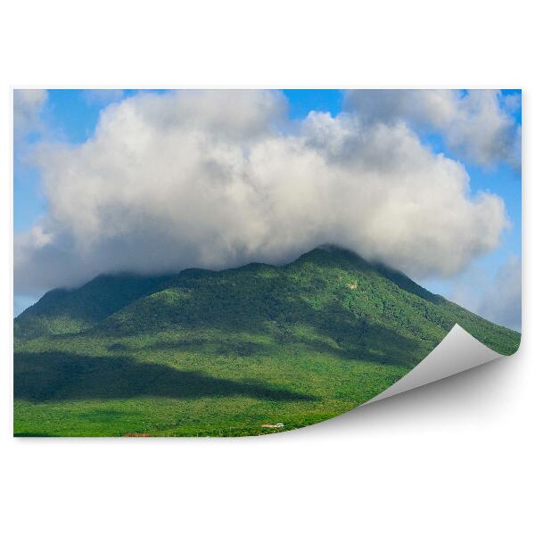 Fototapeta na stenu Nevis sopka na svätého Krištofa nevis domy jazero loď pár