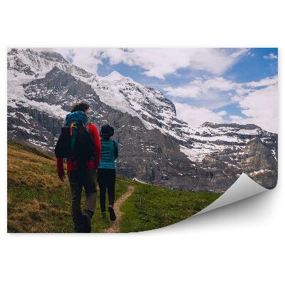 Fototapeta Turistika alpy hory sneh krajina obloha mraky