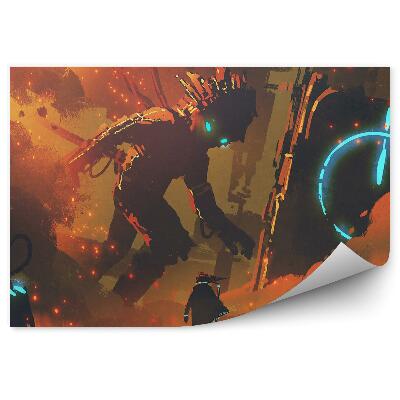 Fototapeta na stenu Muž obrovský robot drôty